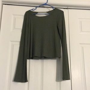 Hollister Co. green bell sleeve crop top